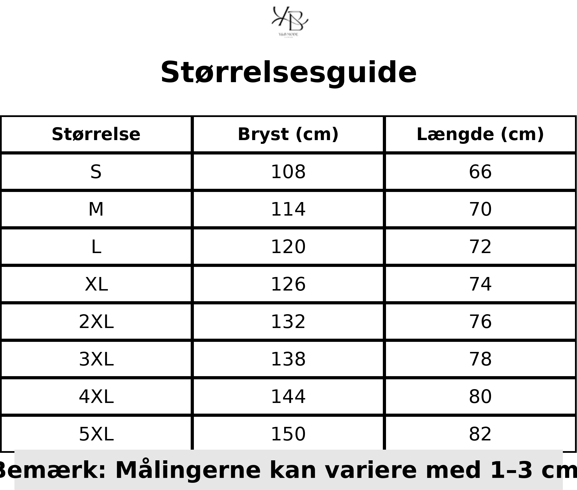 Tableau des tailles - Tailles FR avec mesures détaillées