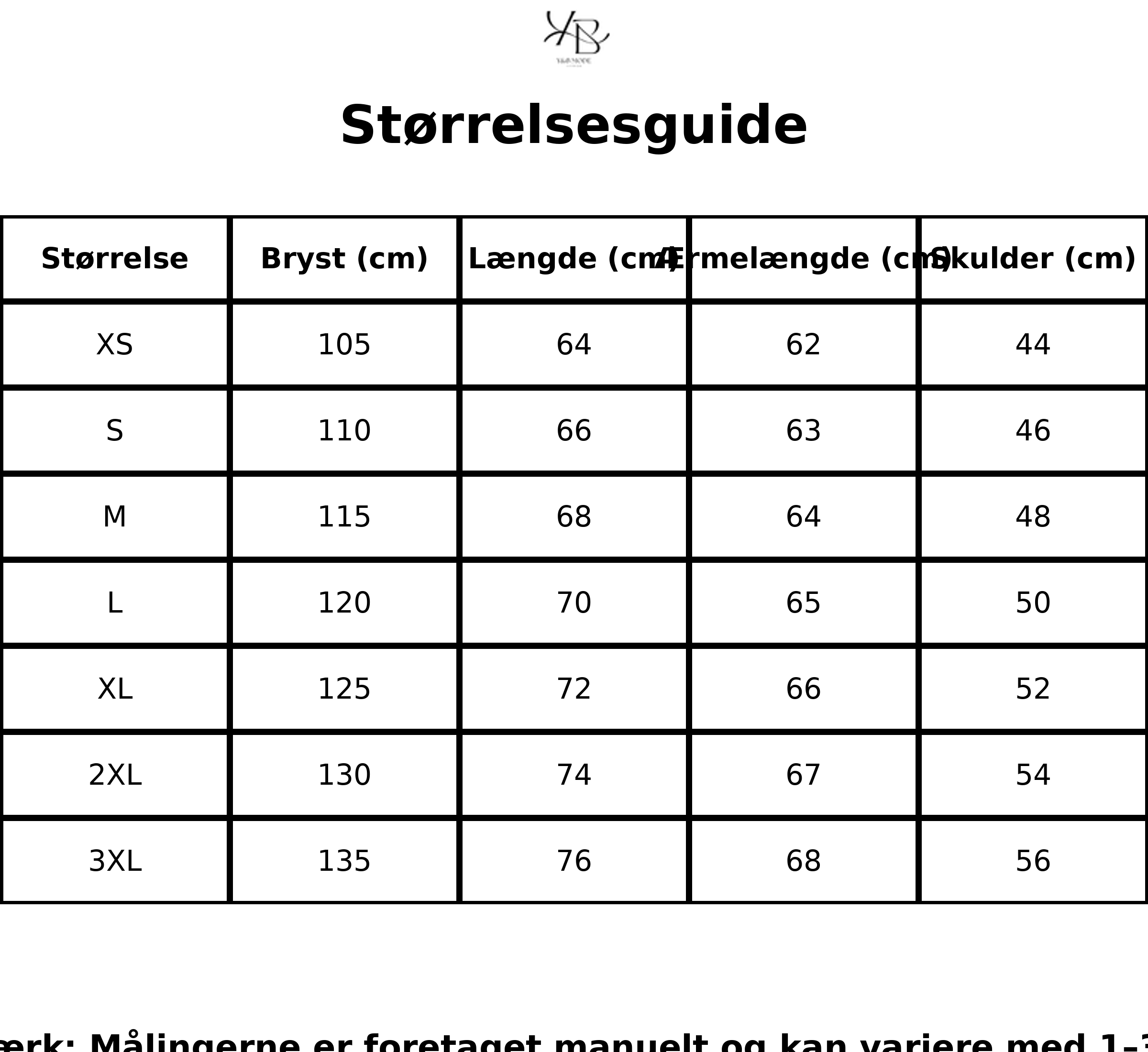 Tableau des tailles - Tailles FR avec mesures détaillées