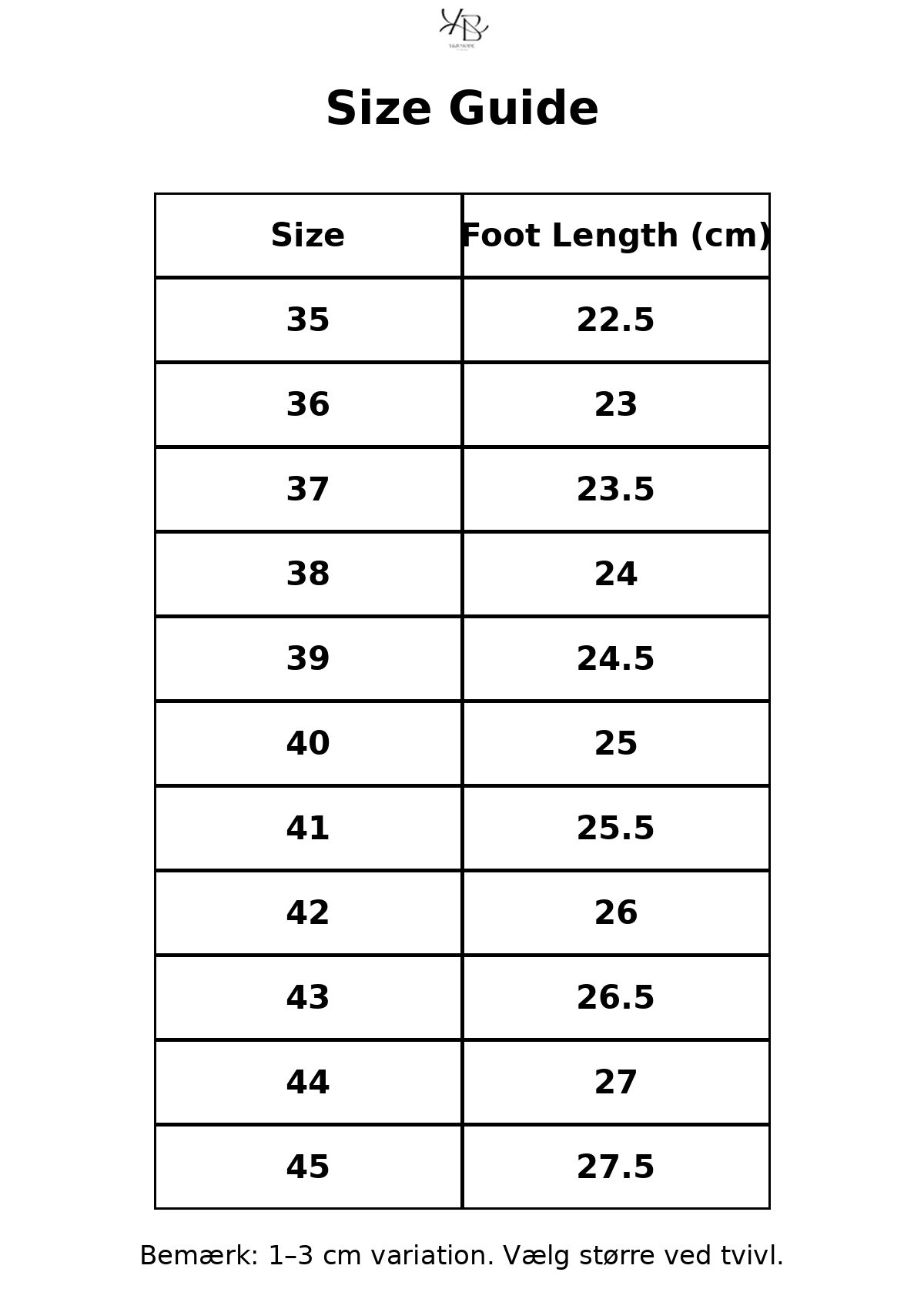 Tableau des tailles - Tailles FR avec mesures détaillées