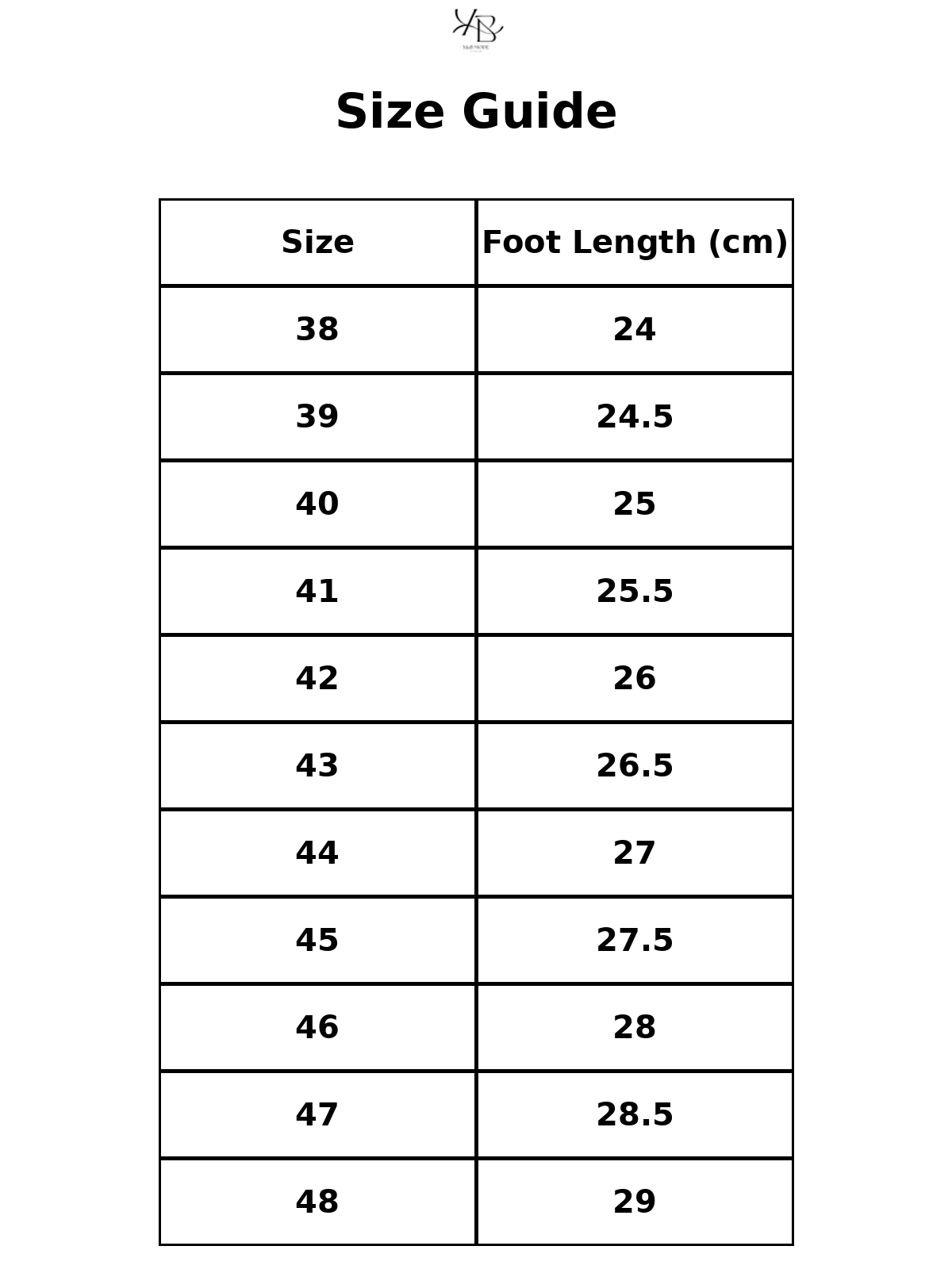 Tableau des tailles - Tailles FR avec mesures détaillées