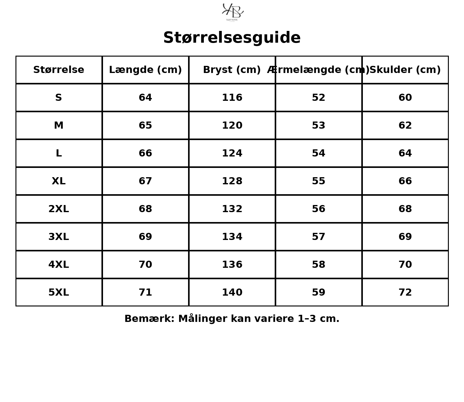 Tableau des tailles - Tailles FR avec mesures détaillées