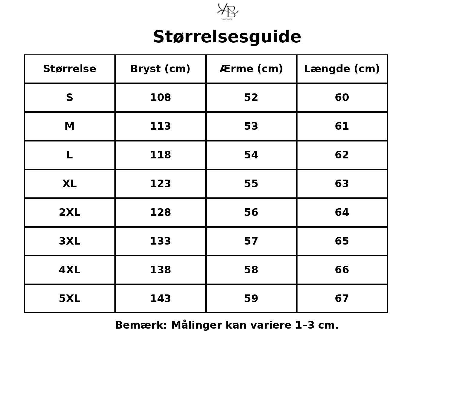 Tableau des tailles - Tailles FR avec mesures détaillées