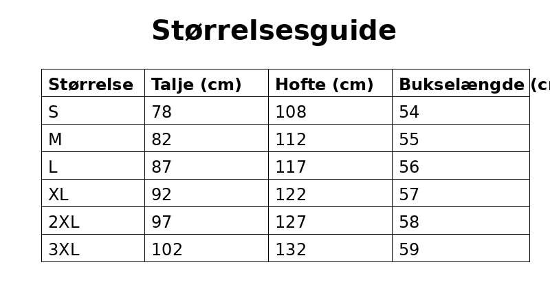 Tableau des tailles - Tailles FR avec mesures détaillées