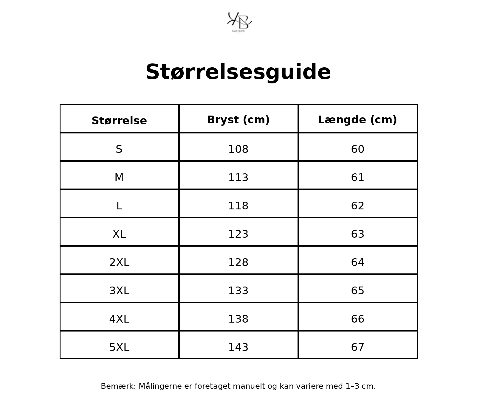 Tableau des tailles - Tailles FR avec mesures détaillées