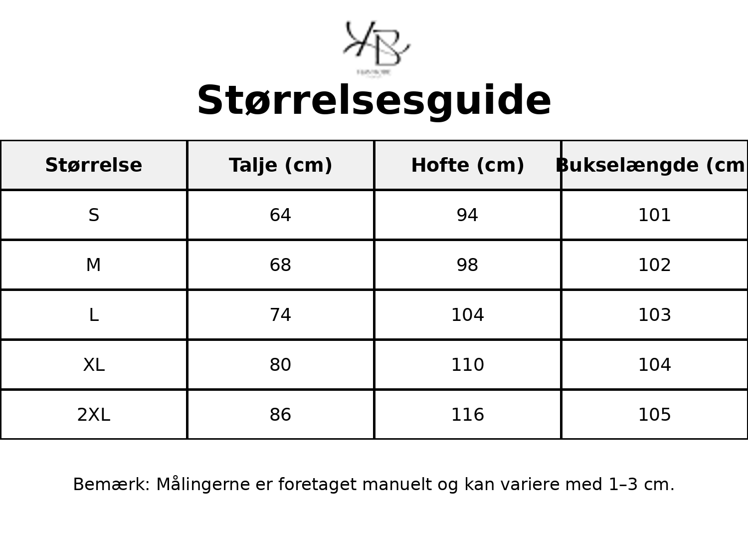 Tableau des tailles - Tailles FR avec mesures détaillées