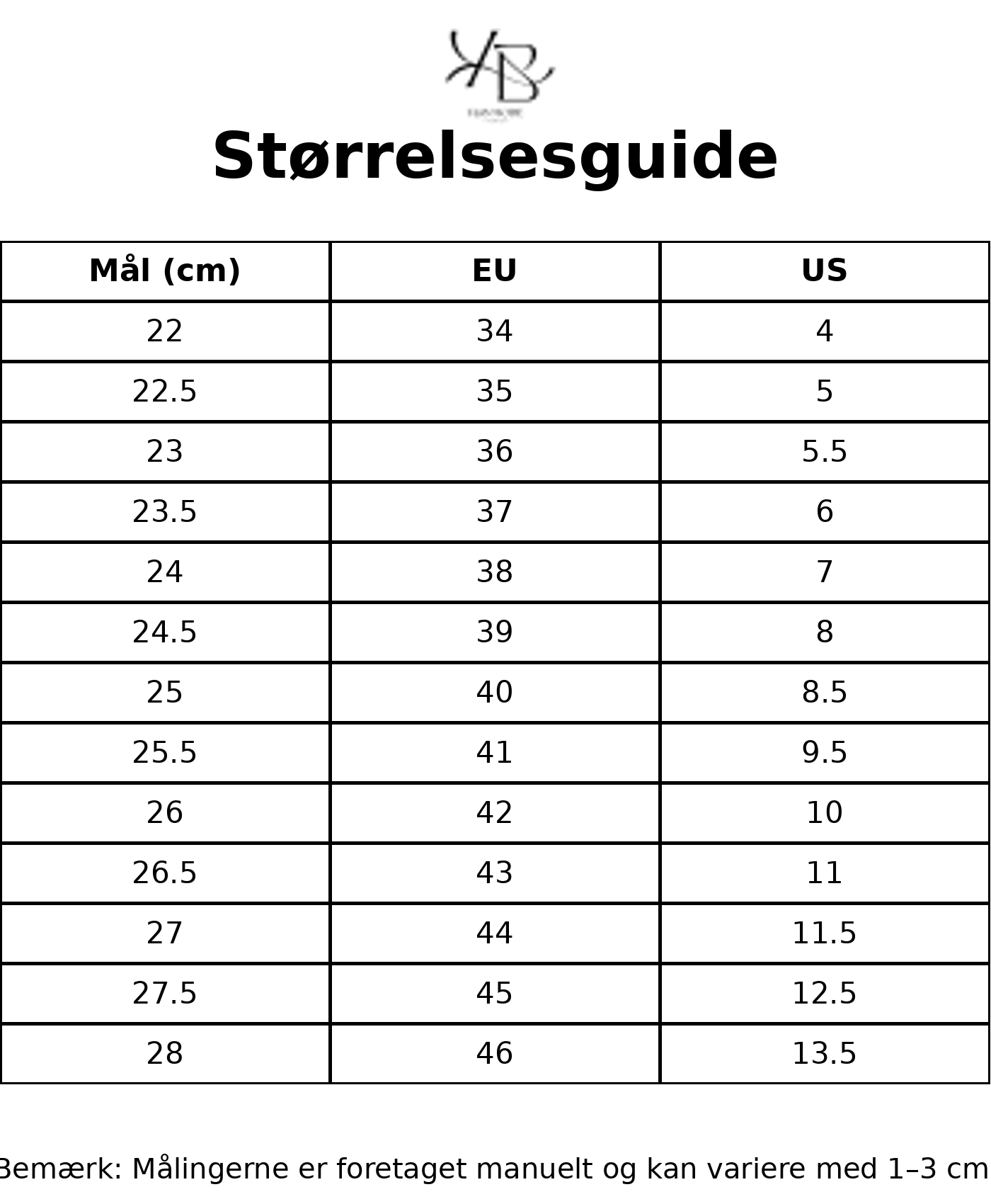 Tableau des tailles - Tailles FR avec mesures détaillées