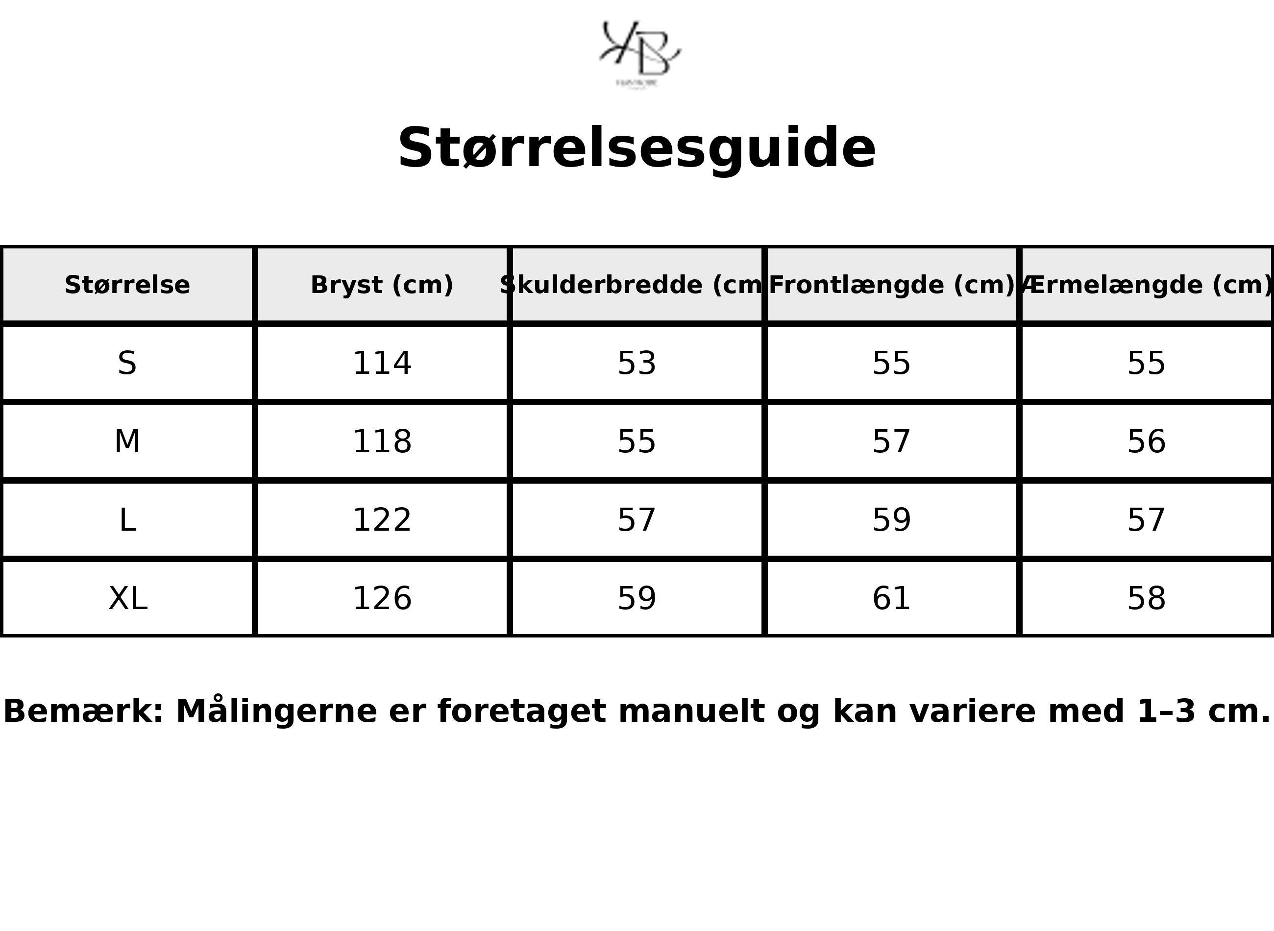 Tableau des tailles - Tailles FR avec mesures détaillées