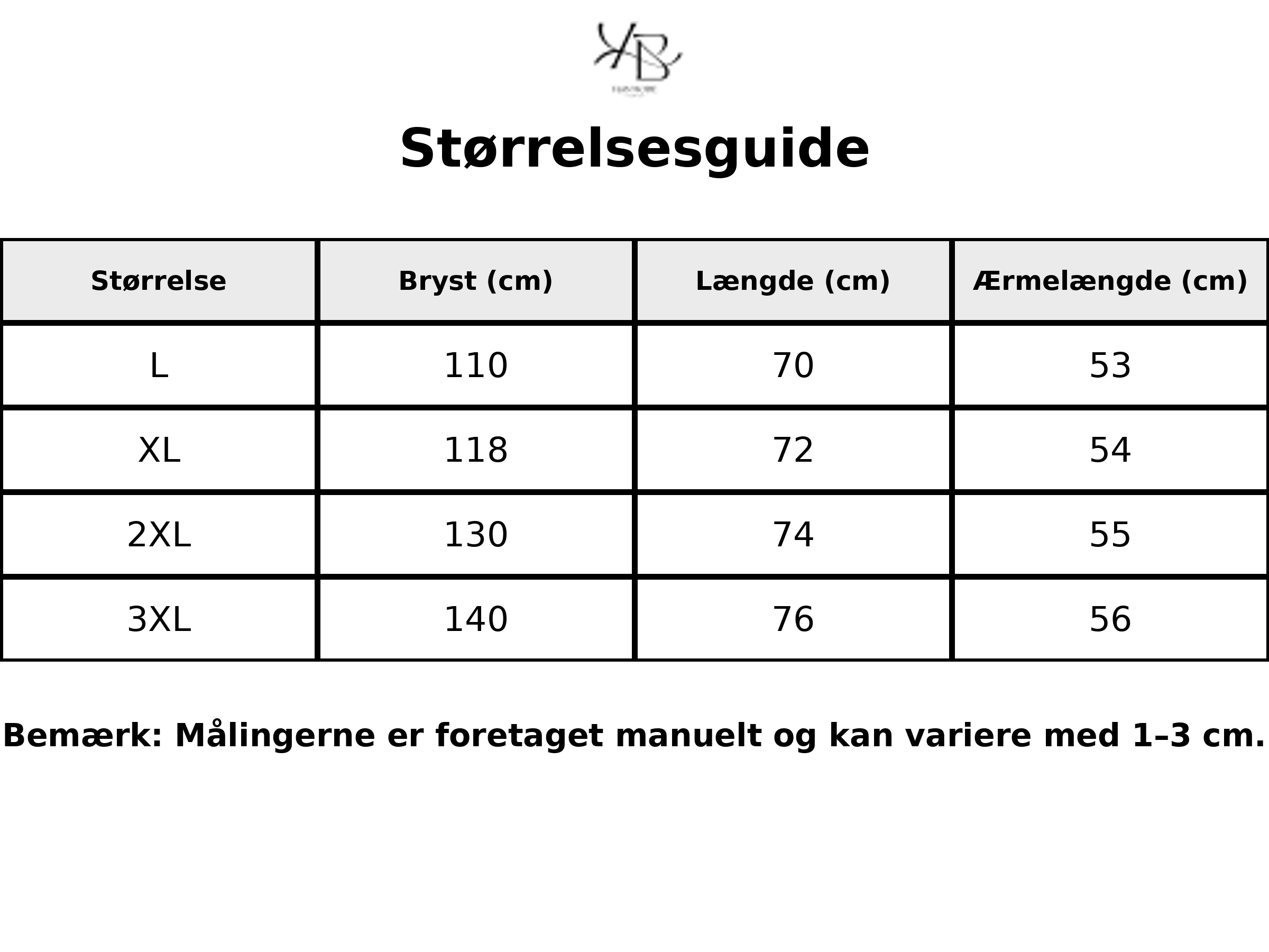 Tableau des tailles - Tailles FR avec mesures détaillées