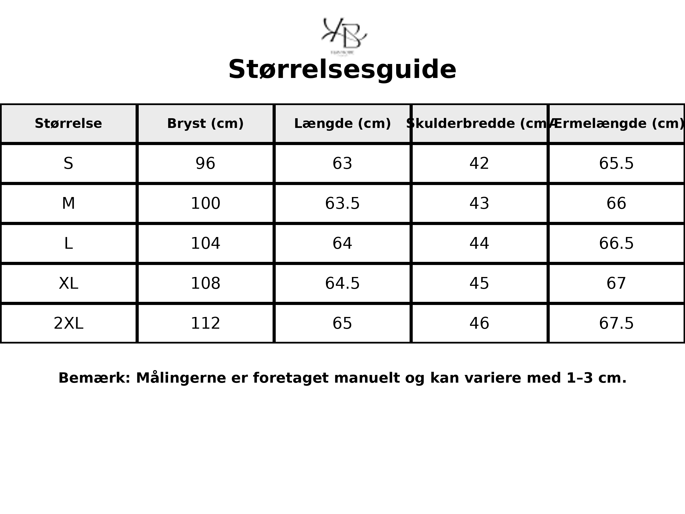 Tableau des tailles - Tailles FR avec mesures détaillées
