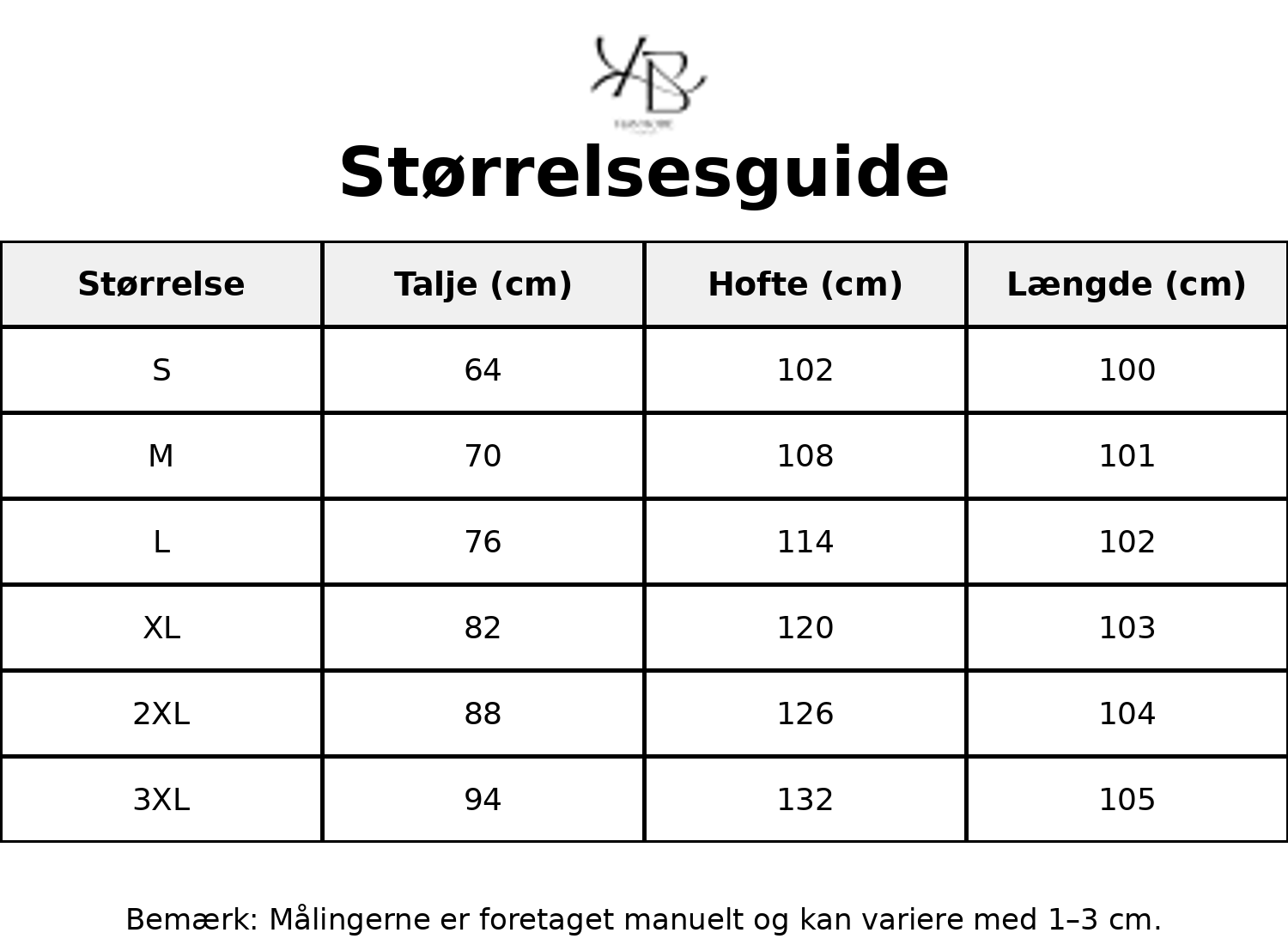Tableau des tailles - Tailles FR avec mesures détaillées