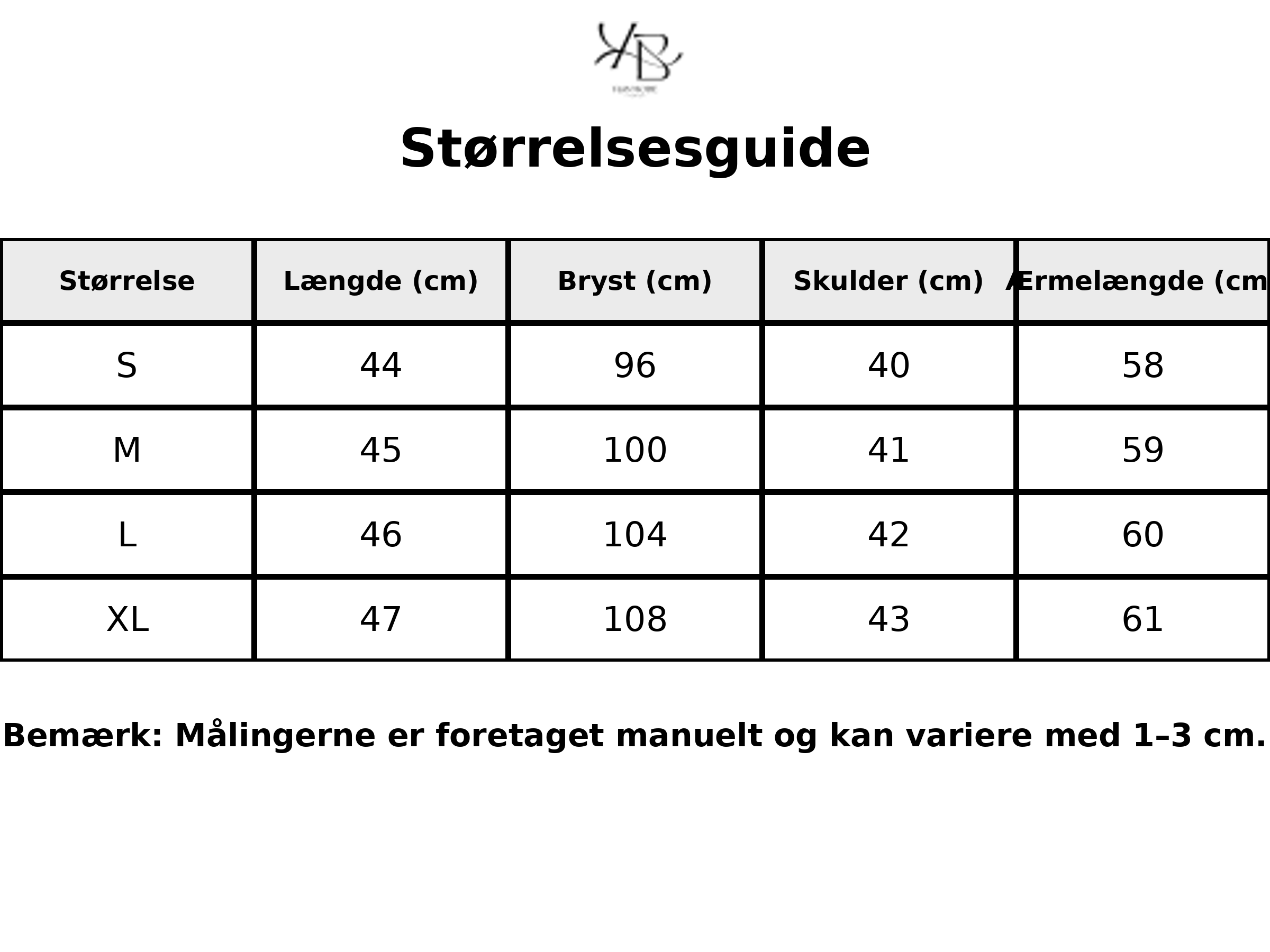 Tableau des tailles - Tailles FR avec mesures détaillées