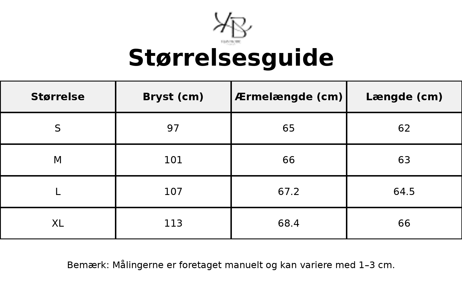 Tableau des tailles - Tailles FR avec mesures détaillées