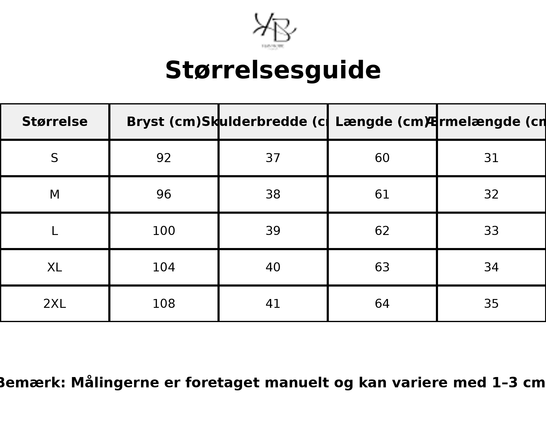 Tableau des tailles - Tailles FR avec mesures détaillées